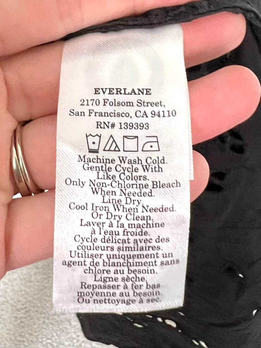 Everlane The Eyelet Midi Dress in Black Size Large NWOT